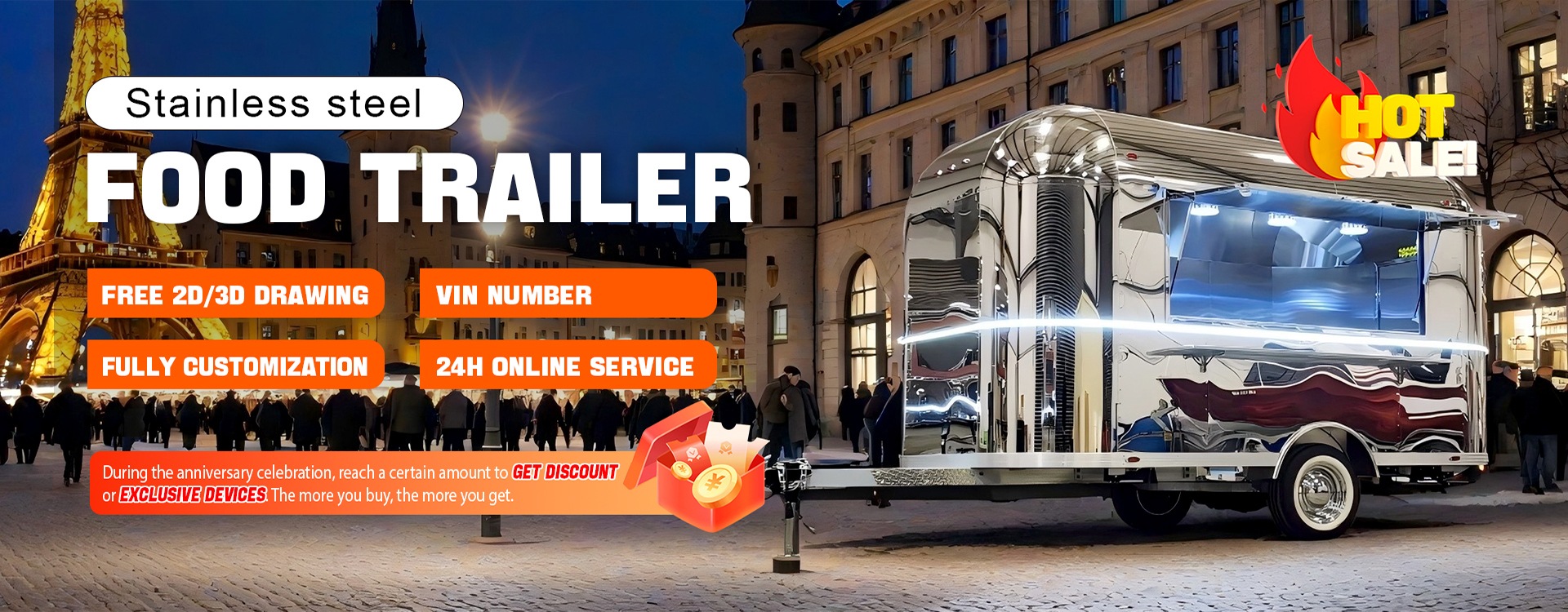 Stainless stee FOOD TRAILER