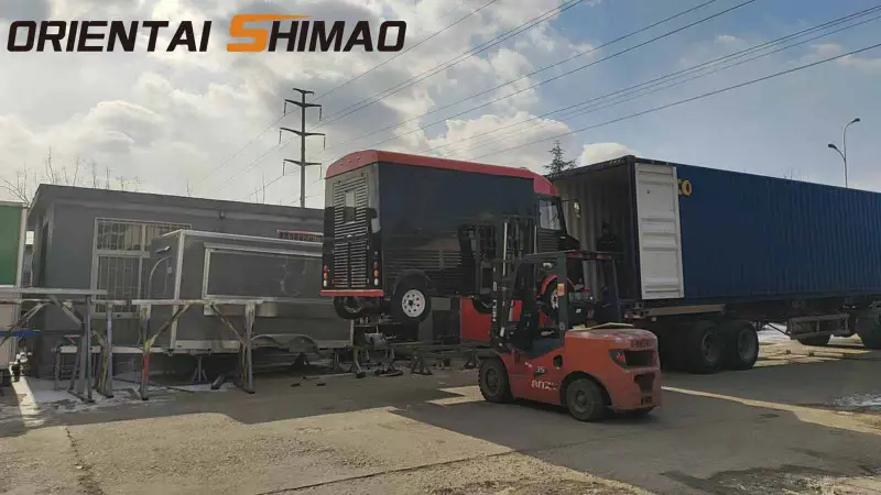 Professional Container Loading Process Ensures Safe Global Delivery of Citroen Food Truck