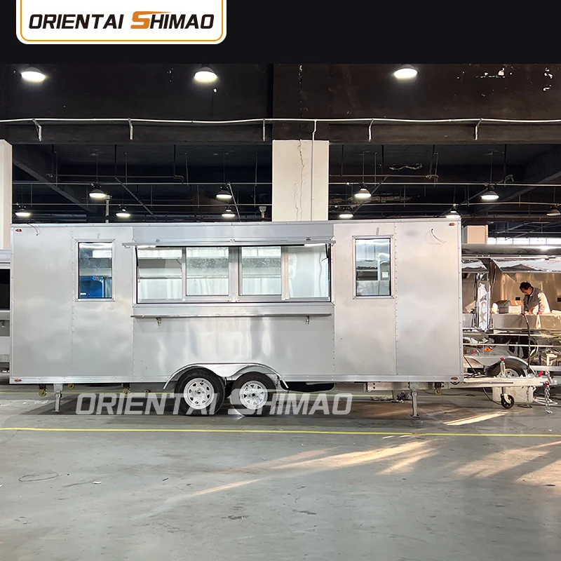 5.7m Aluminum Square BBQ Food Trailer